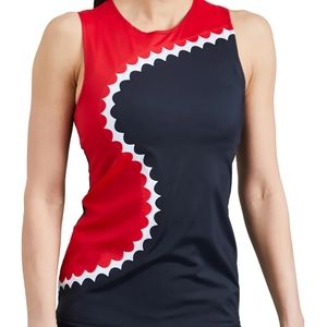 Scallop Tank - Black/Cherry Red